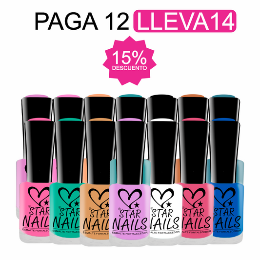 4. ⭐ Paga 12, Lleva 14 Esmaltes + Stiker GRATIS