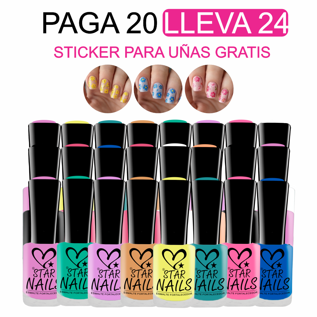 5.⭐ Paga 20, Lleva 24 Esmaltes + Sticker + Envío Gratis